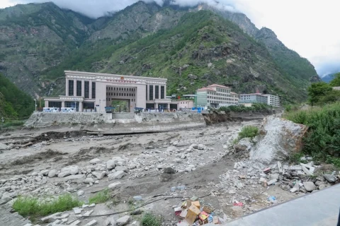 Glacial lake flood destroys Nepal-China trade bridge, sweeps away two dozen people